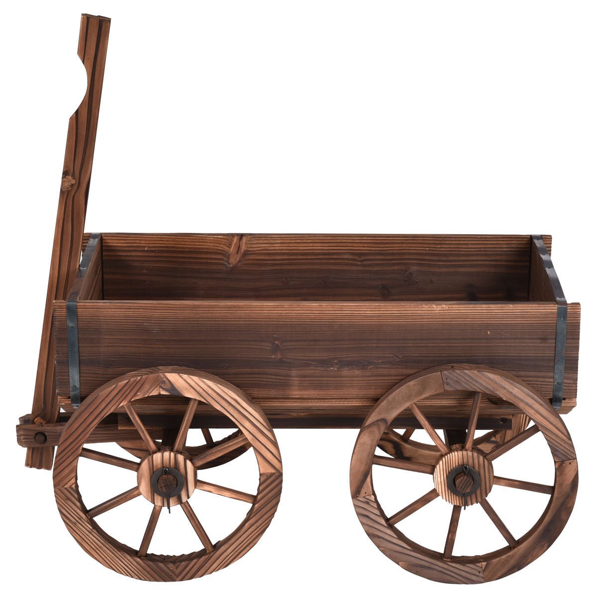 Wood Wagon Planter Pot Stand with Wheels - Cheeky Garden