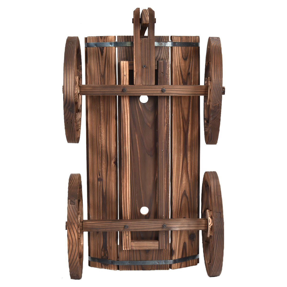 Wood Wagon Planter Pot Stand with Wheels - Cheeky Garden