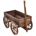 Wood Wagon Planter Pot Stand with Wheels - Cheeky Garden