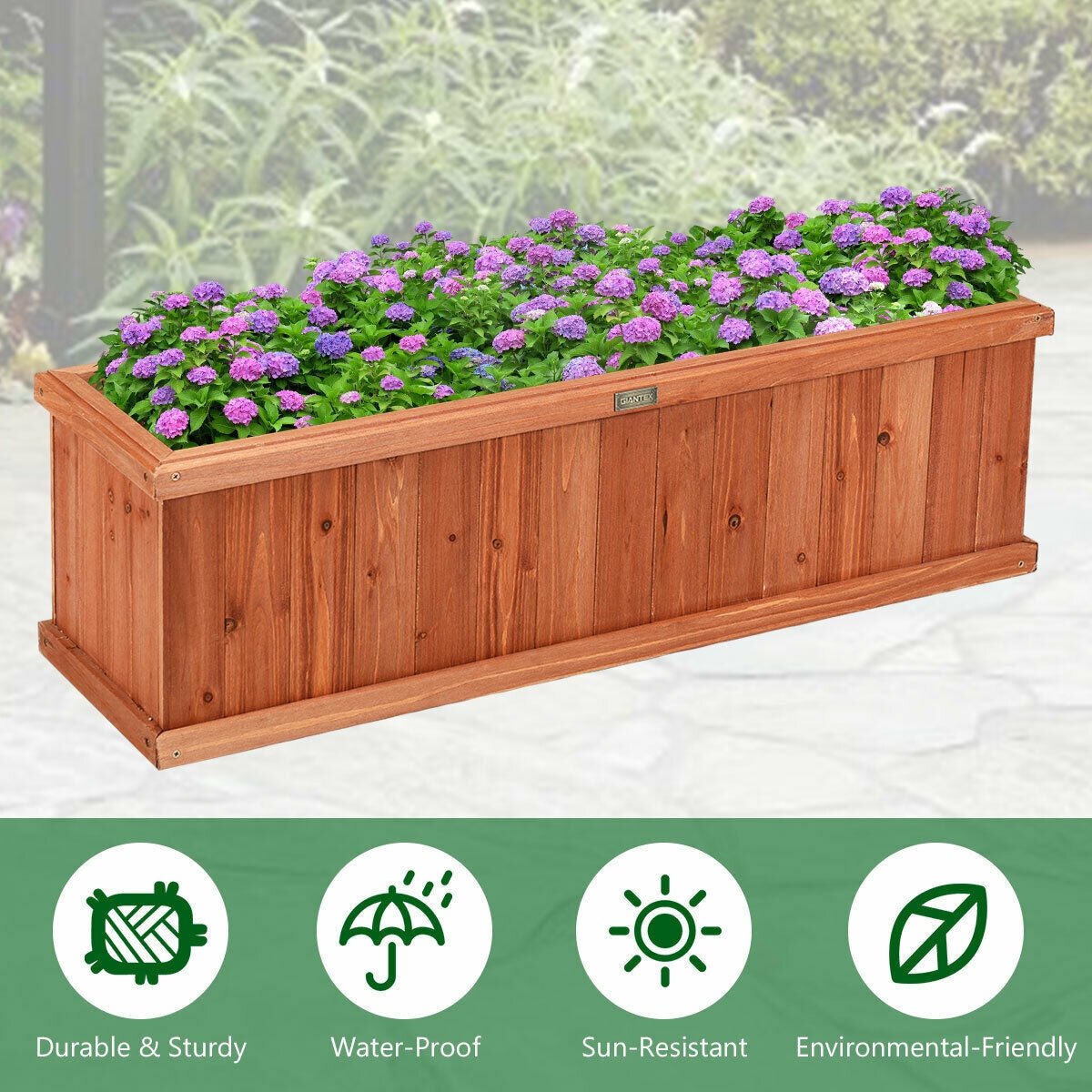 Wooden Decorative Planter Box for Garden Yard and Window - Cheeky Garden