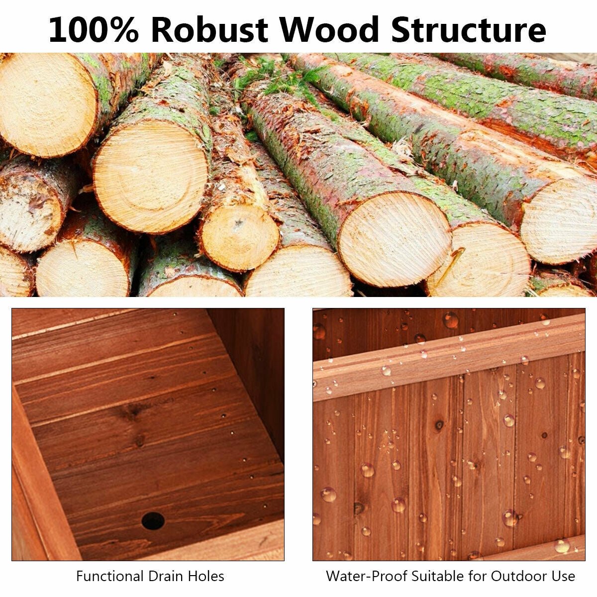Wooden Decorative Planter Box for Garden Yard and Window - Cheeky Garden