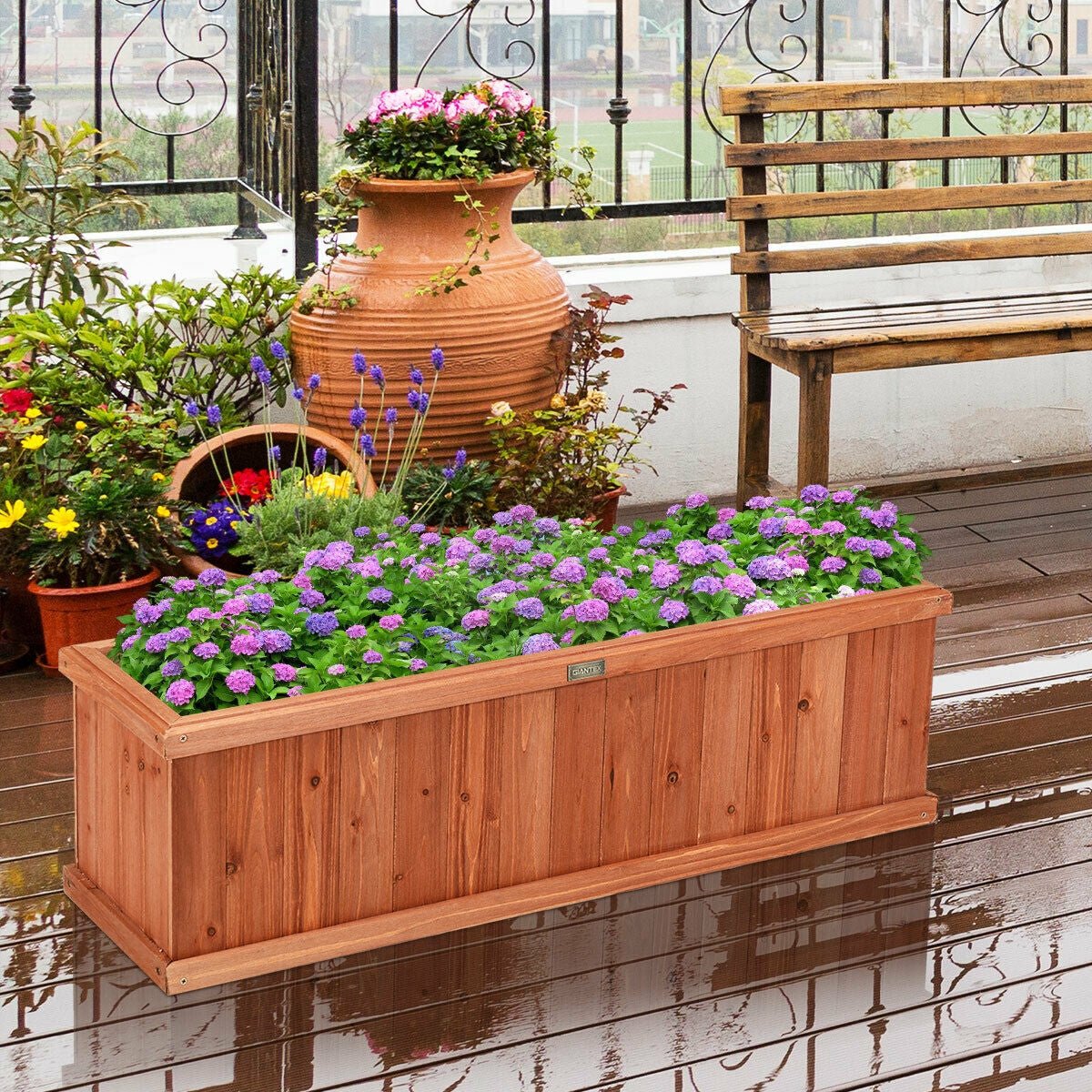 Wooden Decorative Planter Box for Garden Yard and Window - Cheeky Garden