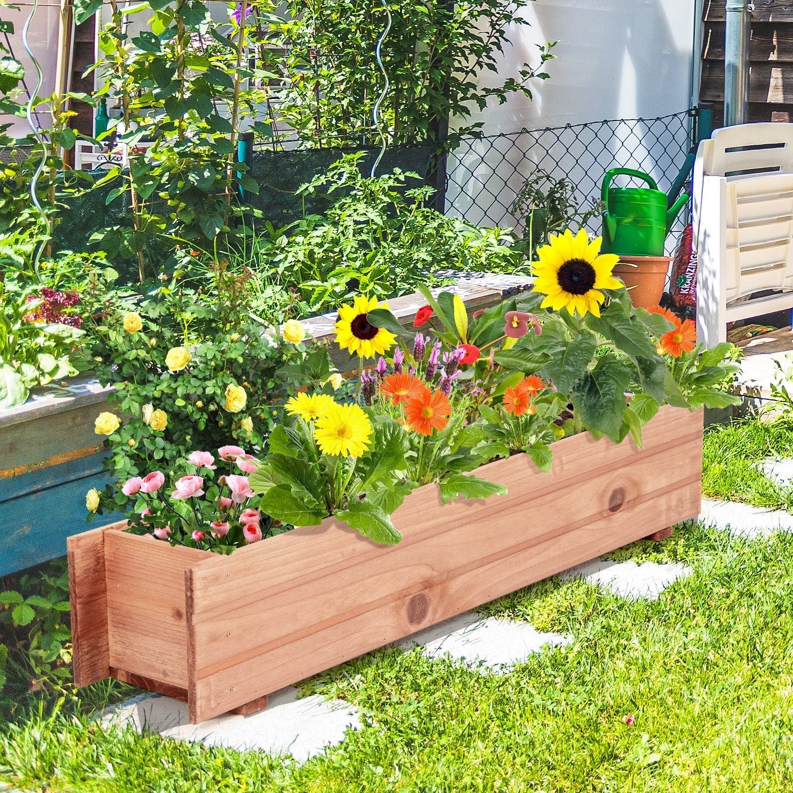 Wooden Decorative Raised Garden Bed for Yard and Window - Cheeky Garden