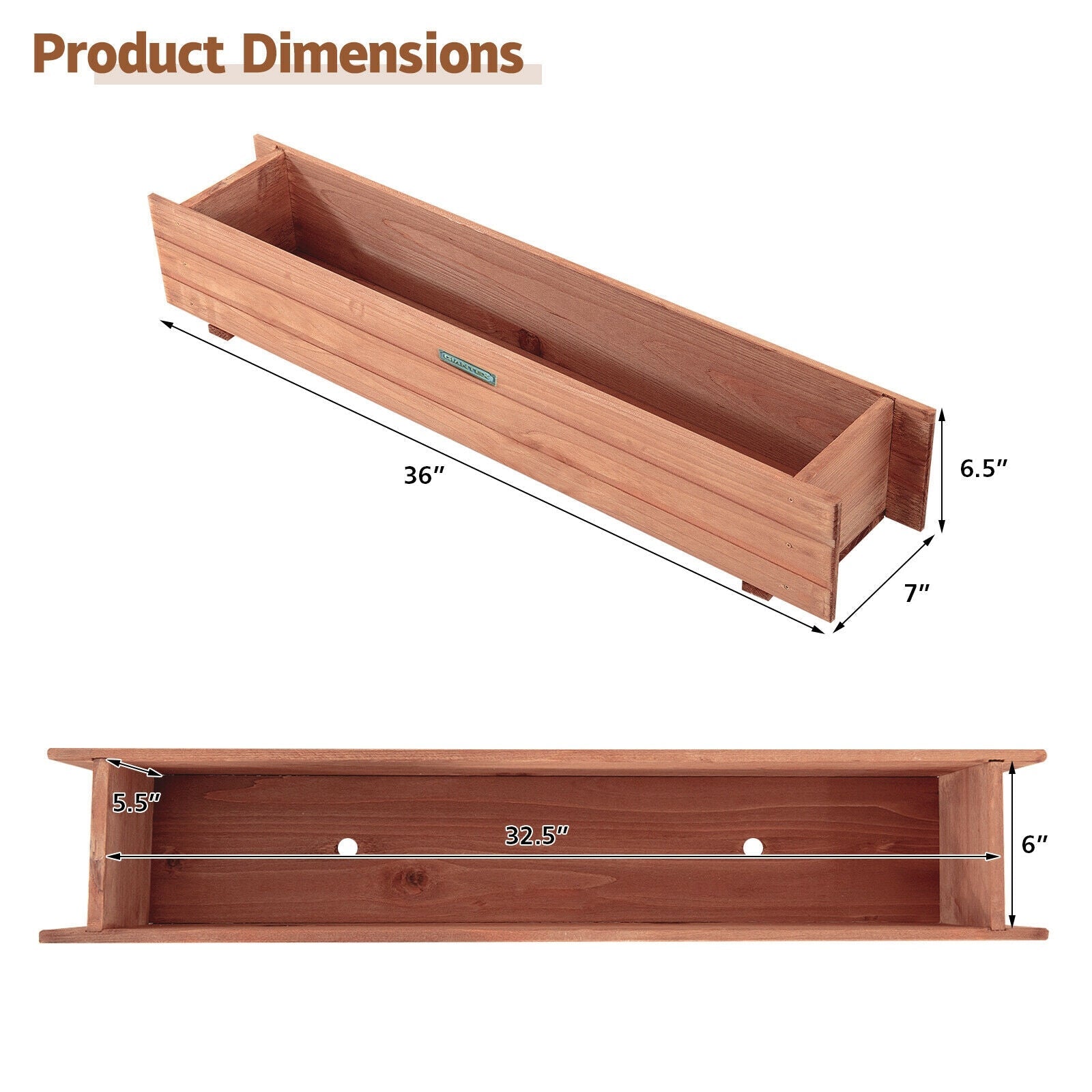 Wooden Decorative Raised Garden Bed for Yard and Window - Cheeky Garden