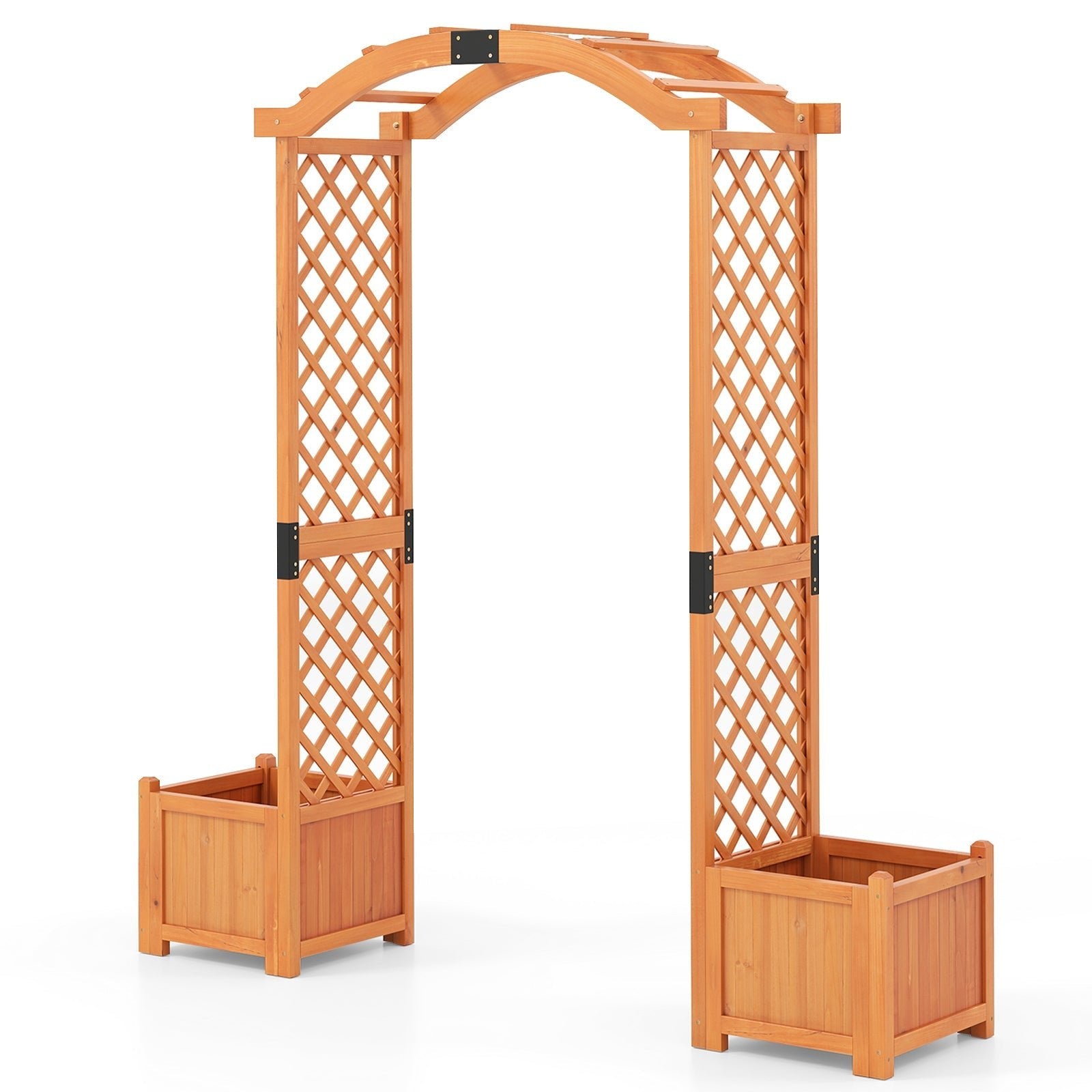 Wooden Garden Arbor with Planter and Trellis for Climbing Plants Decorations - Cheeky Garden