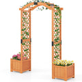 Wooden Garden Arbor with Planter and Trellis for Climbing Plants Decorations - Cheeky Garden