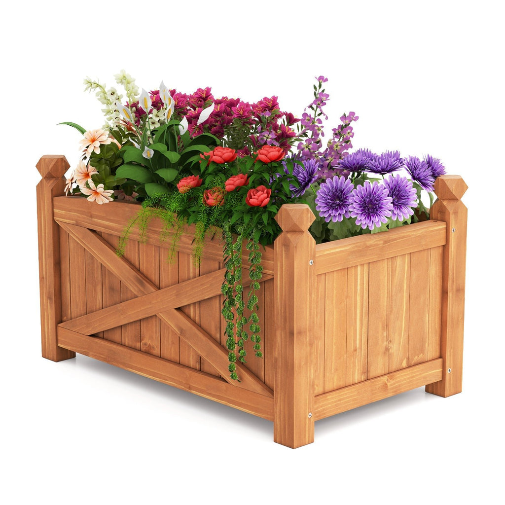 Wooden Raised Garden Bed Drainage Holes for Patio Garden - Cheeky Garden
