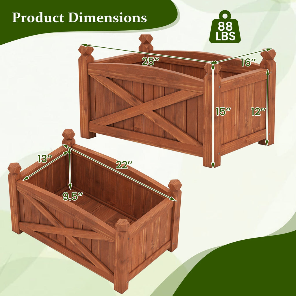 Wooden Raised Garden Bed Drainage Holes for Patio Garden - Cheeky Garden
