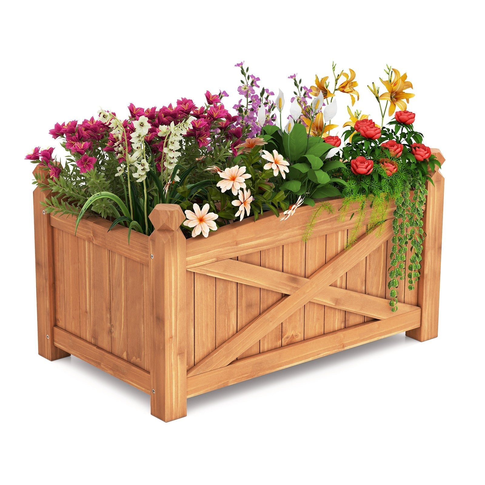 Wooden Raised Garden Bed Drainage Holes for Patio Garden - Cheeky Garden