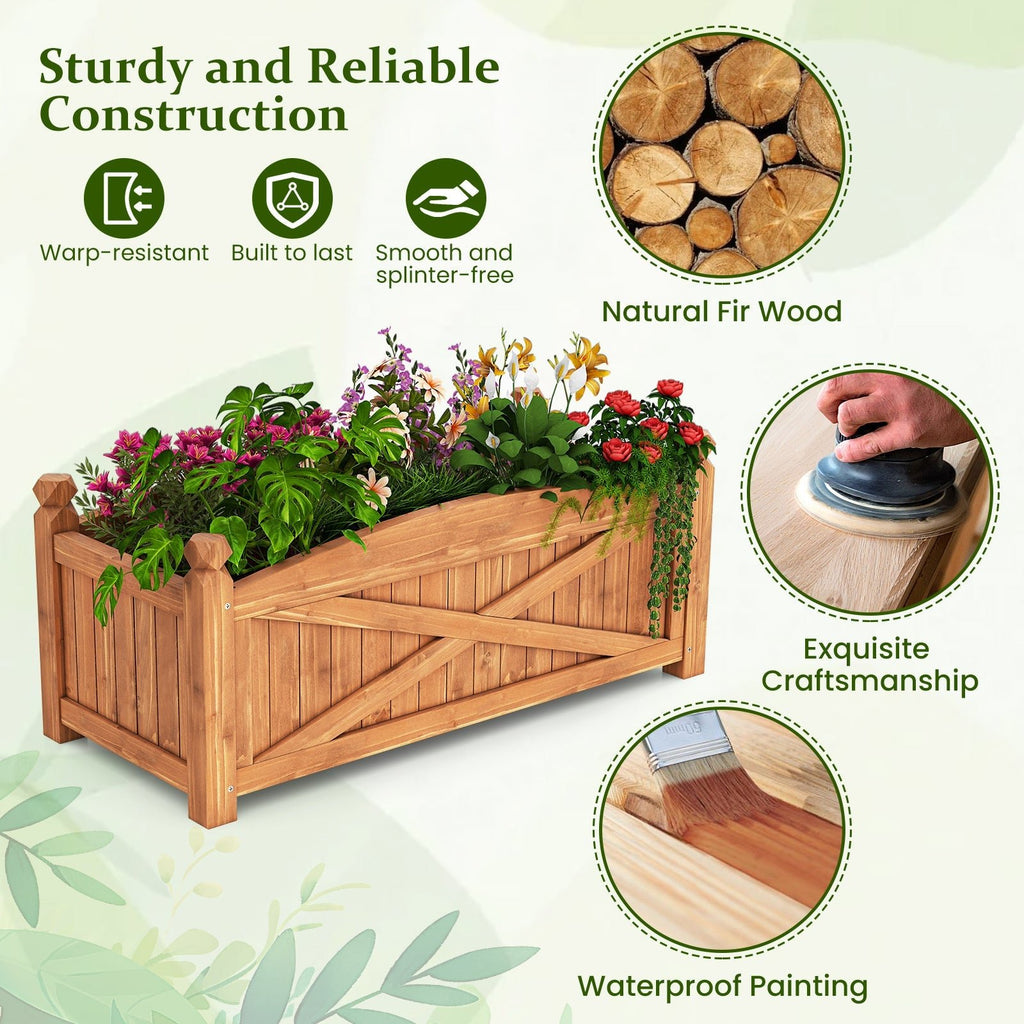 Wooden Raised Garden Bed Drainage Holes for Patio Garden - Cheeky Garden