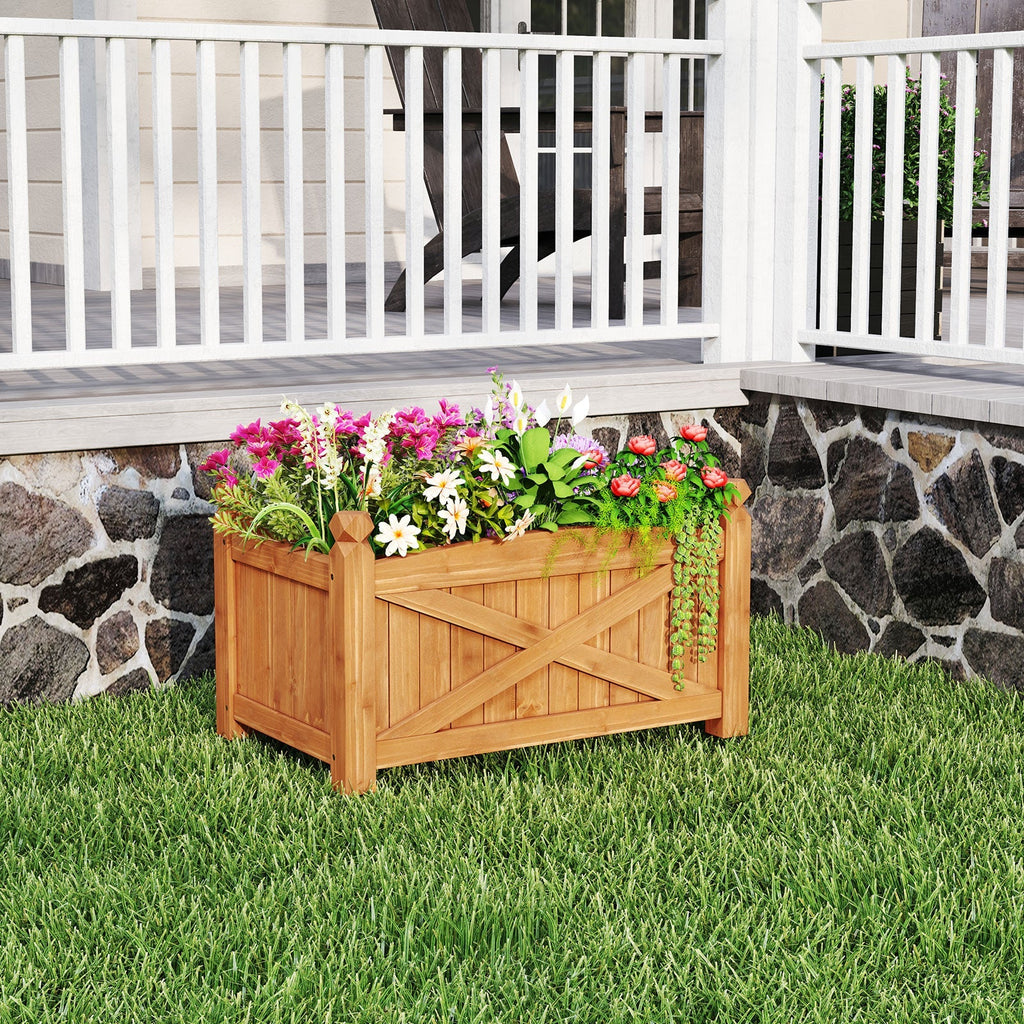 Wooden Raised Garden Bed Drainage Holes for Patio Garden - Cheeky Garden