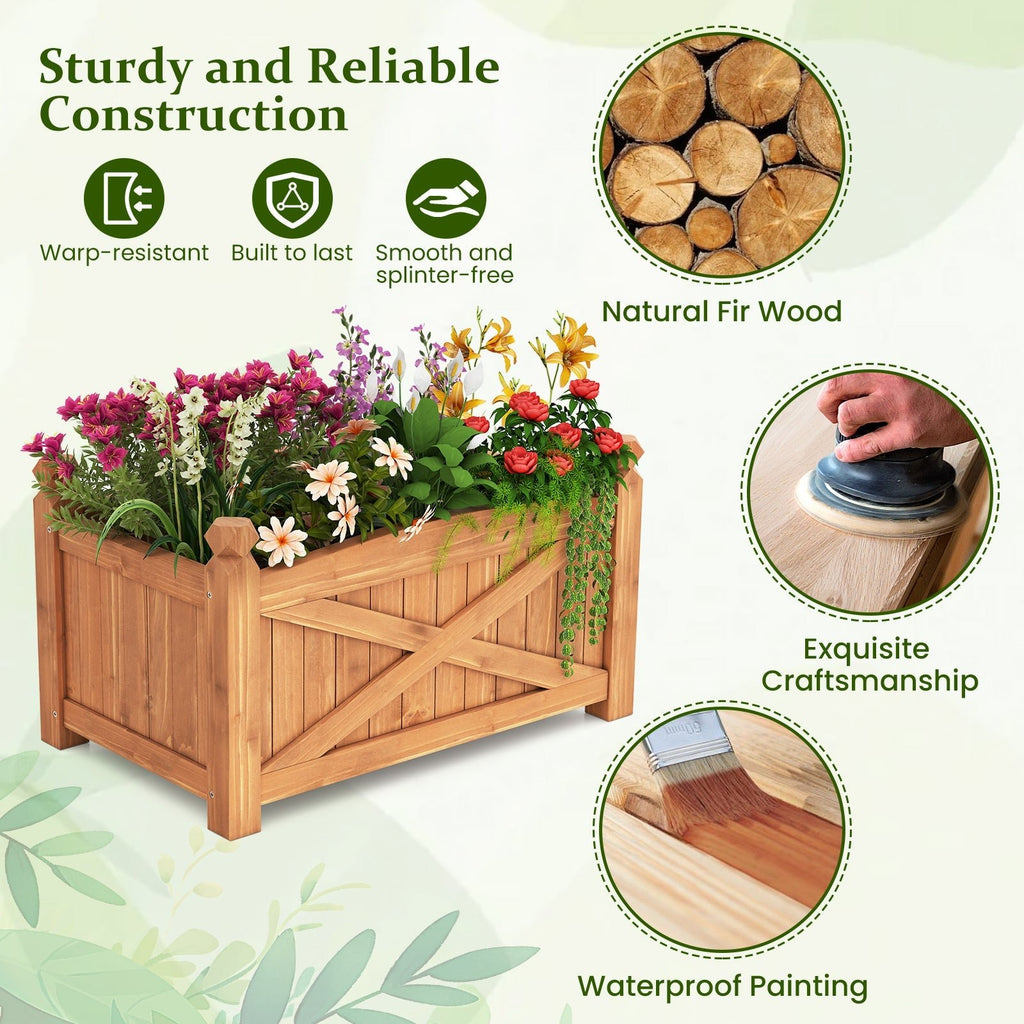 Wooden Raised Garden Bed Drainage Holes for Patio Garden - Cheeky Garden