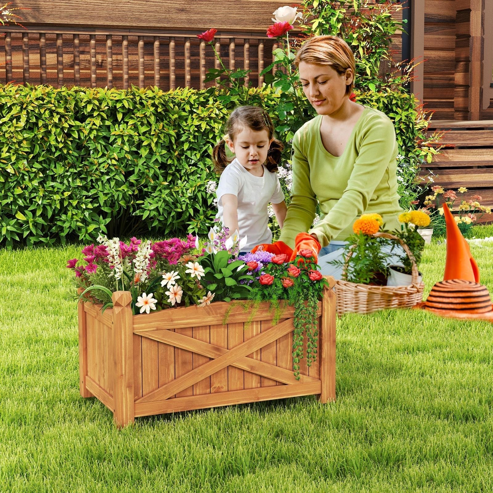 Wooden Raised Garden Bed Drainage Holes for Patio Garden - Cheeky Garden