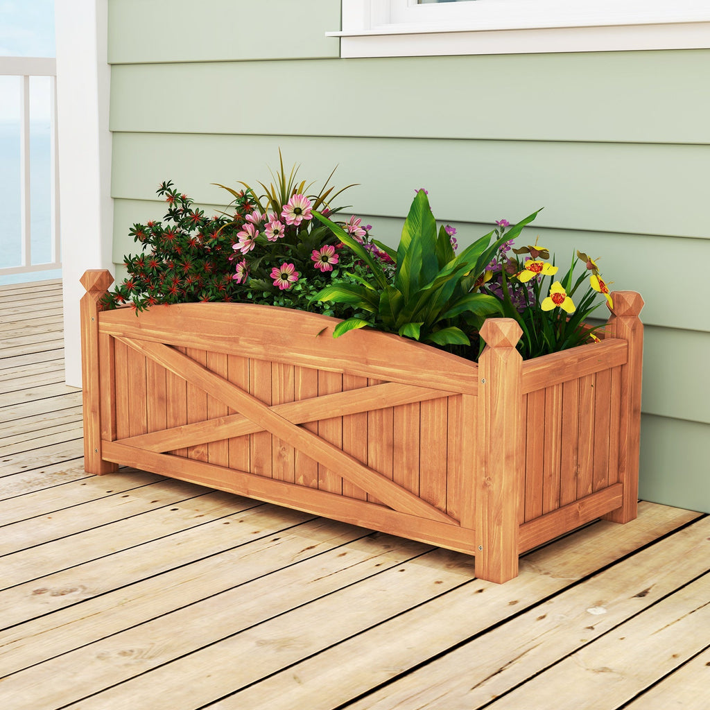 Wooden Raised Garden Bed Drainage Holes for Patio Garden - Cheeky Garden