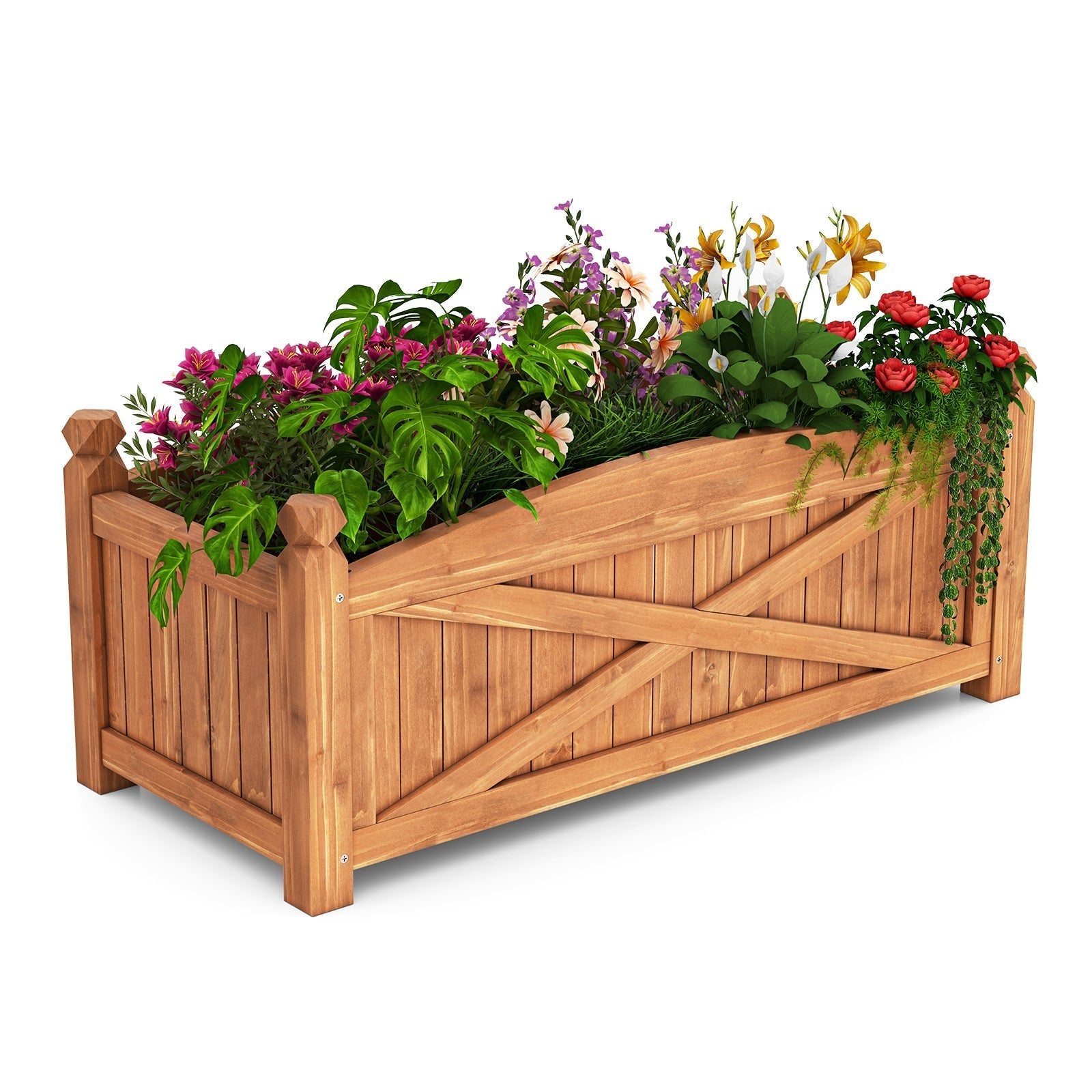 Wooden Raised Garden Bed Drainage Holes for Patio Garden - Cheeky Garden