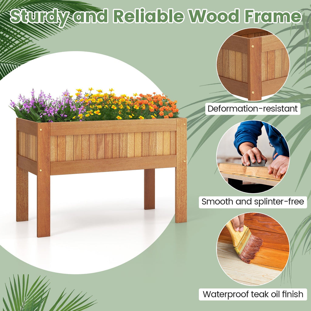 Wooden Raised Garden Bed Solid Wood Elevated Planter Box with Legs - Cheeky Garden