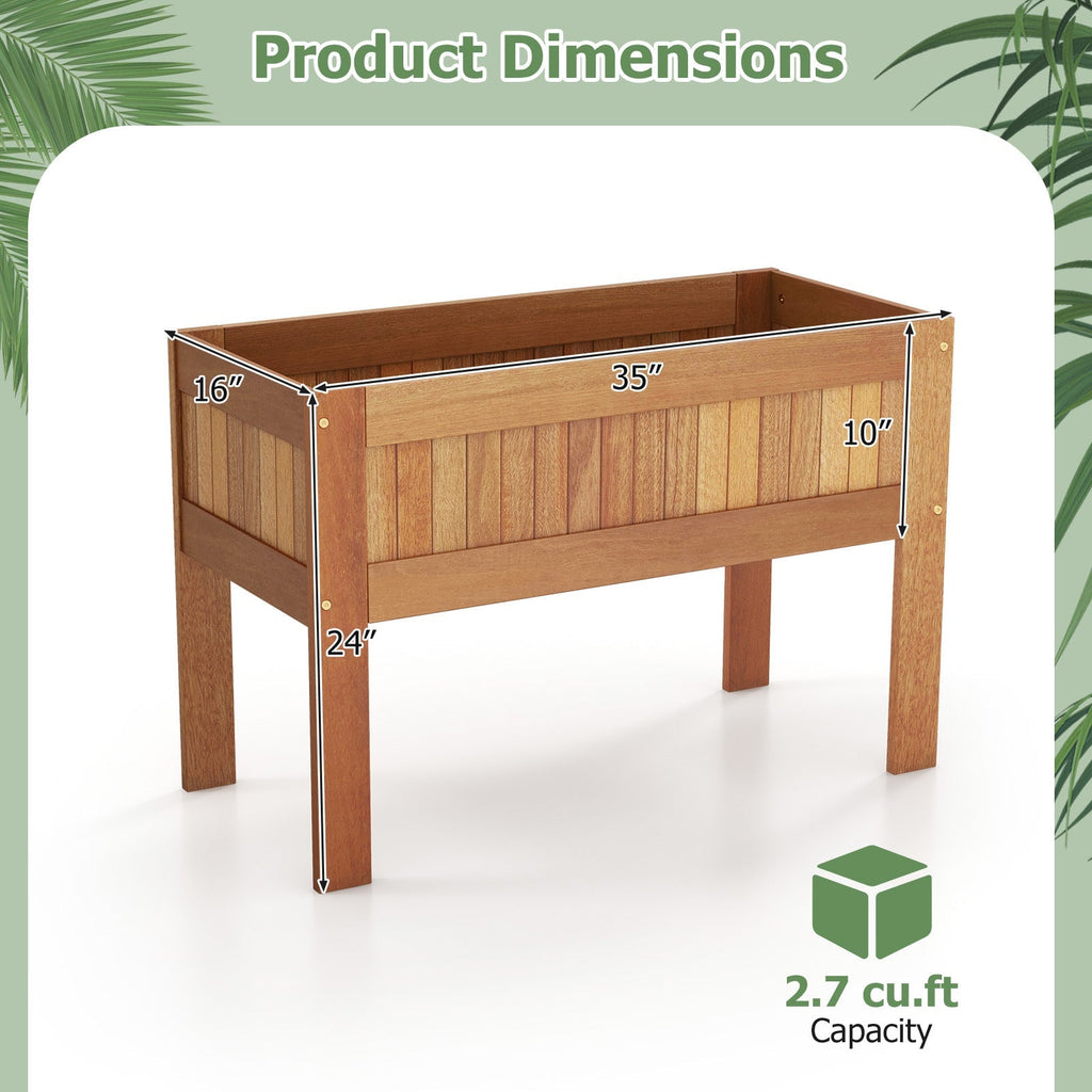 Wooden Raised Garden Bed Solid Wood Elevated Planter Box with Legs - Cheeky Garden