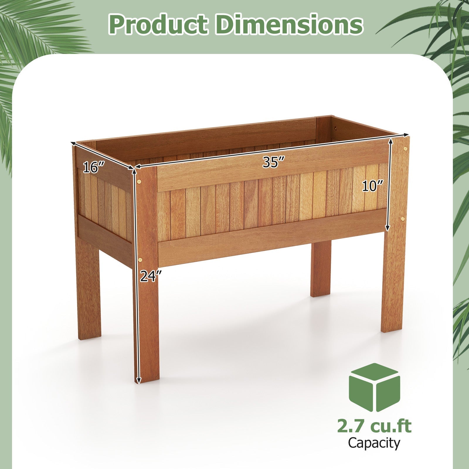 Wooden Raised Garden Bed Solid Wood Elevated Planter Box with Legs - Cheeky Garden