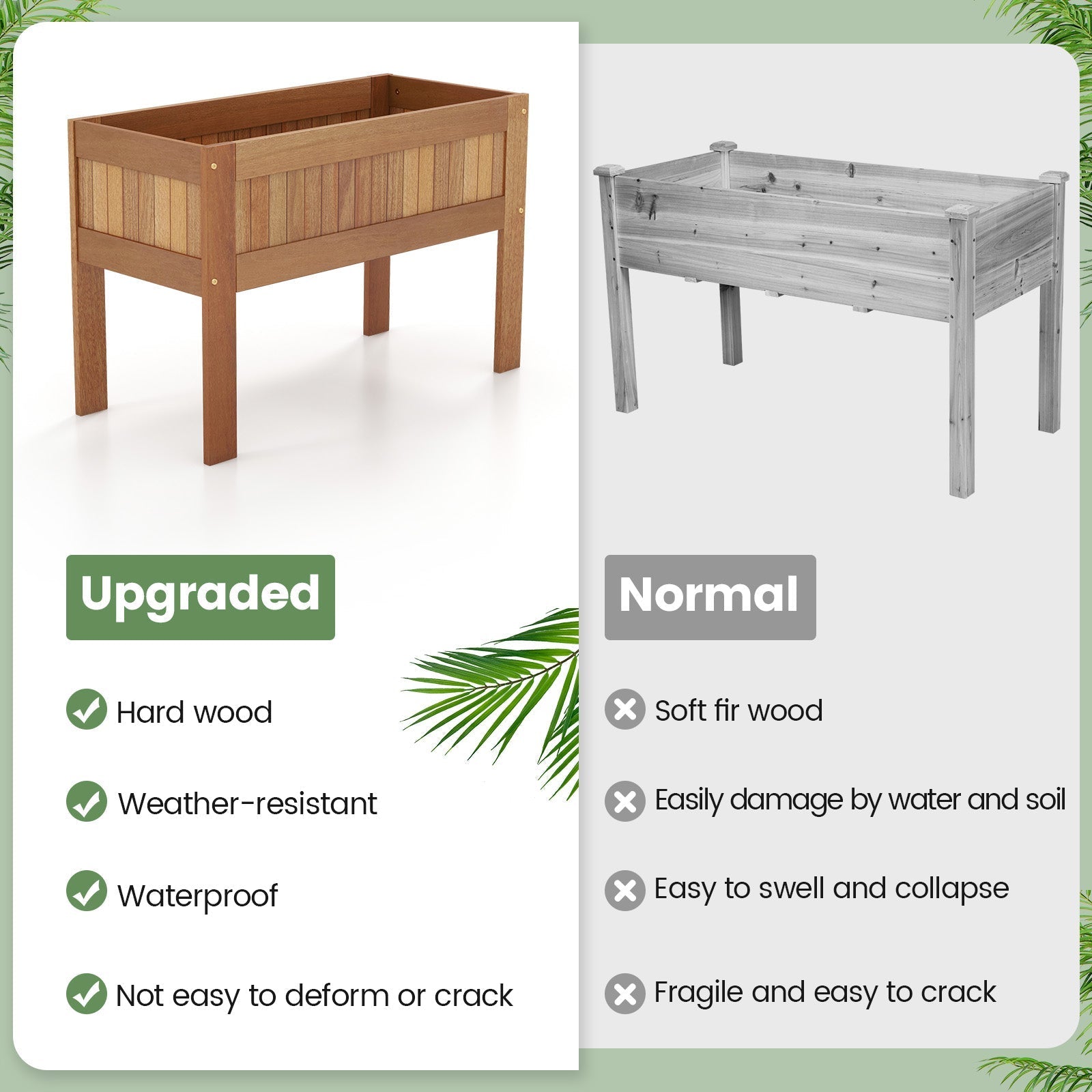 Wooden Raised Garden Bed Solid Wood Elevated Planter Box with Legs - Cheeky Garden