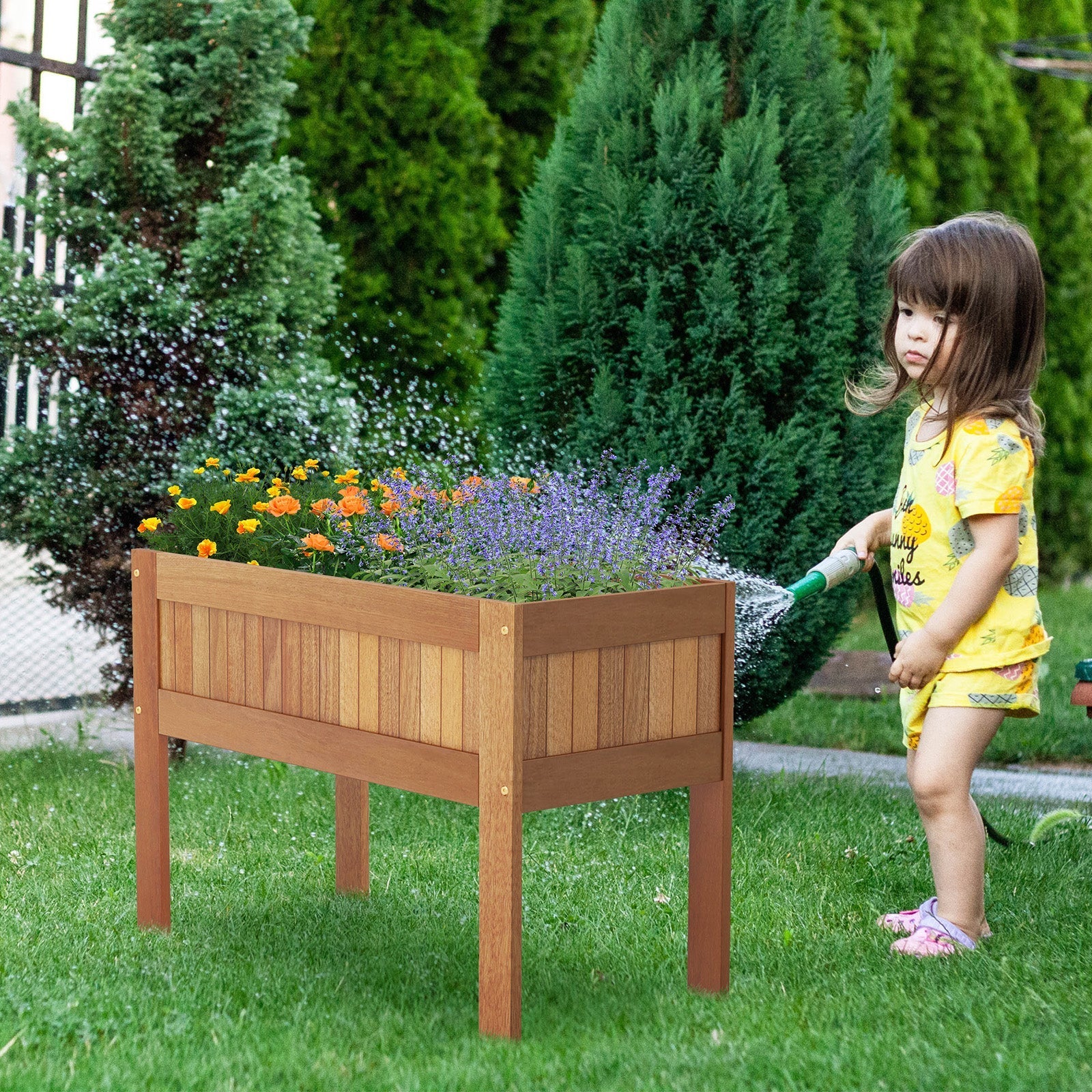 Wooden Raised Garden Bed Solid Wood Elevated Planter Box with Legs - Cheeky Garden