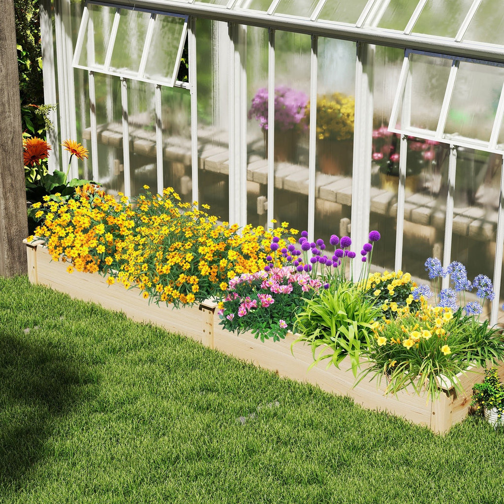 Wooden Raised Garden Bed with 2 Planter Boxes and Dividers-Natural - Cheeky Garden