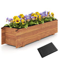 Wooden Raised Garden Bed with Drainage Holes and Liner Elevated Rectangular Planter Box-Orange - Cheeky Garden
