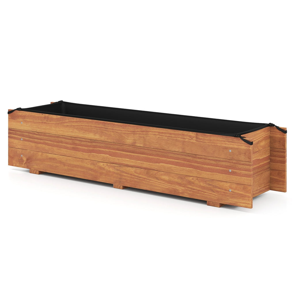 Wooden Raised Garden Bed with Drainage Holes and Liner Elevated Rectangular Planter Box-Orange - Cheeky Garden