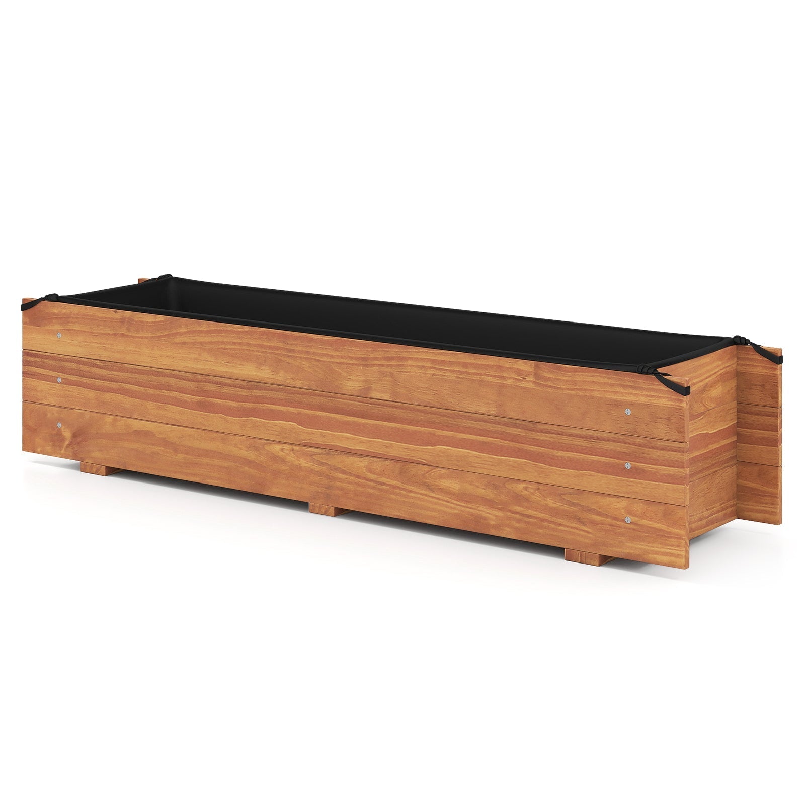 Wooden Raised Garden Bed with Drainage Holes and Liner Elevated Rectangular Planter Box-Orange - Cheeky Garden