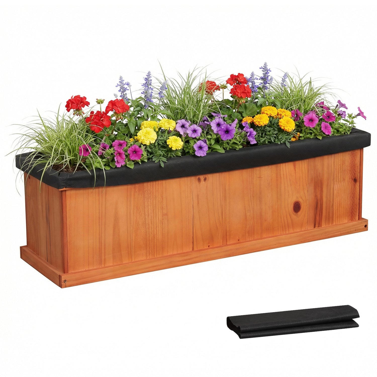 Wooden Raised Garden Bed with Drainage Holes and Liner Solid Fir Wood Planter Box - Cheeky Garden