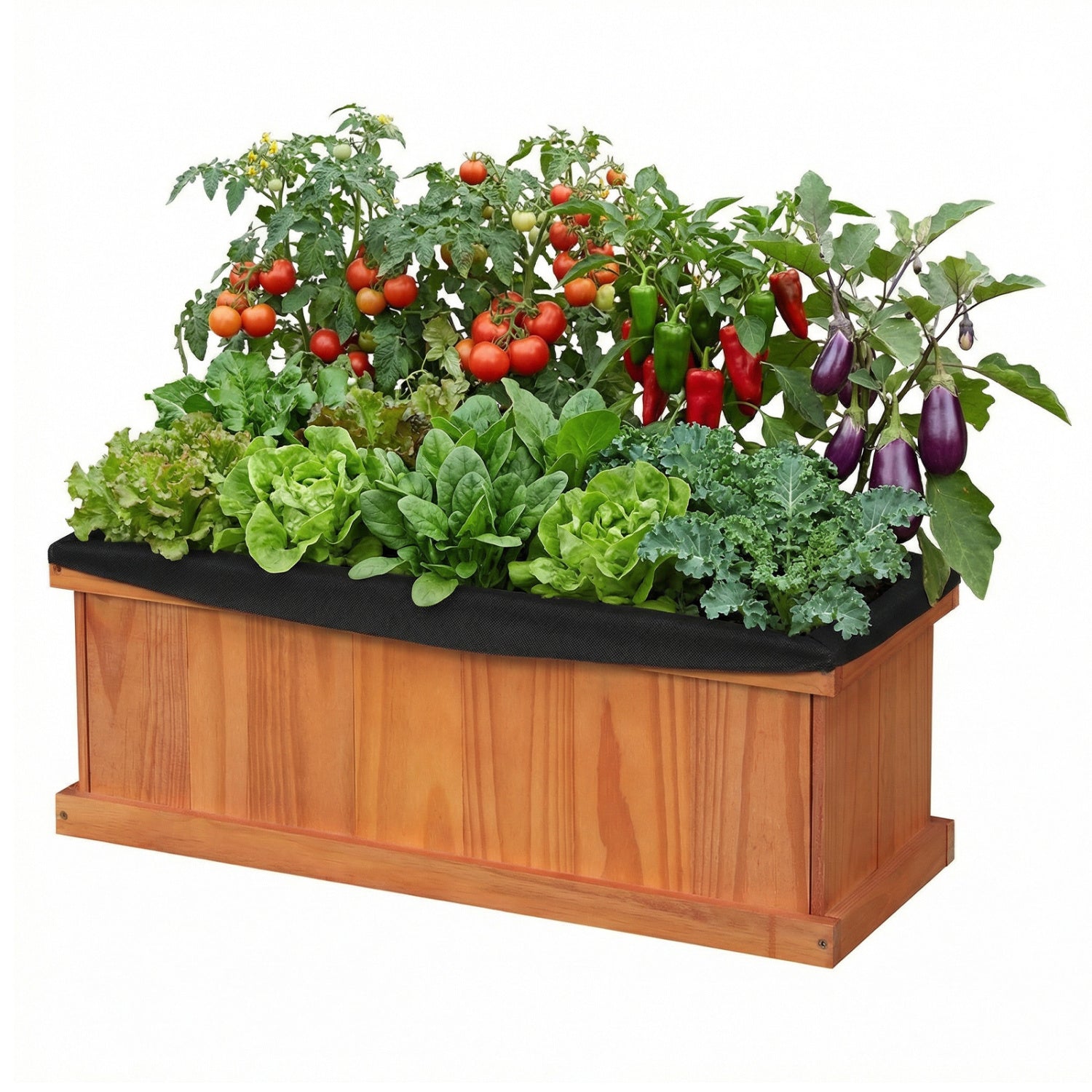 Wooden Raised Garden Bed with Drainage Holes and Liner Solid Fir Wood Planter Box - Cheeky Garden