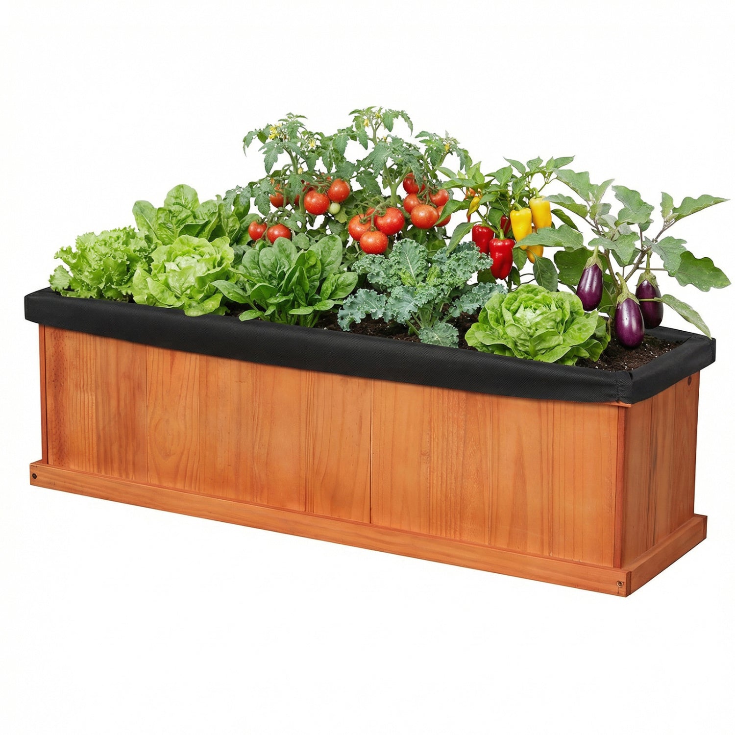 Wooden Raised Garden Bed with Drainage Holes and Liner Solid Fir Wood Planter Box - Cheeky Garden