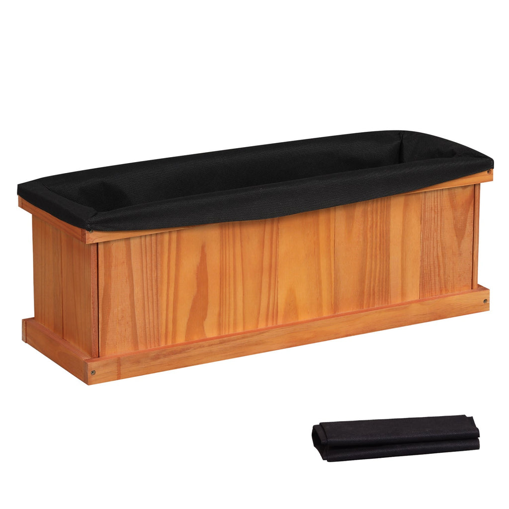 Wooden Raised Garden Bed with Drainage Holes and Liner Solid Fir Wood Planter Box - Cheeky Garden