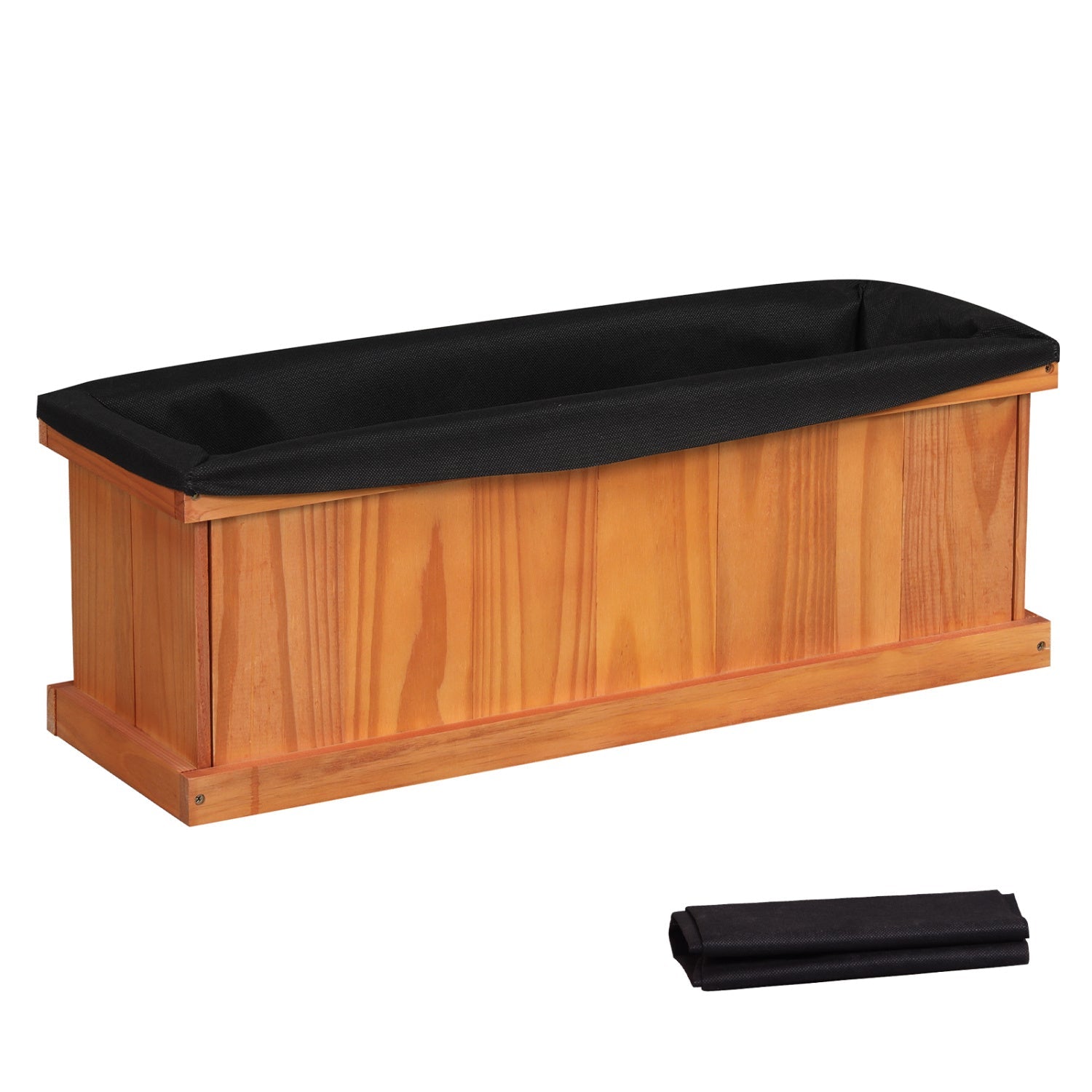 Wooden Raised Garden Bed with Drainage Holes and Liner Solid Fir Wood Planter Box - Cheeky Garden