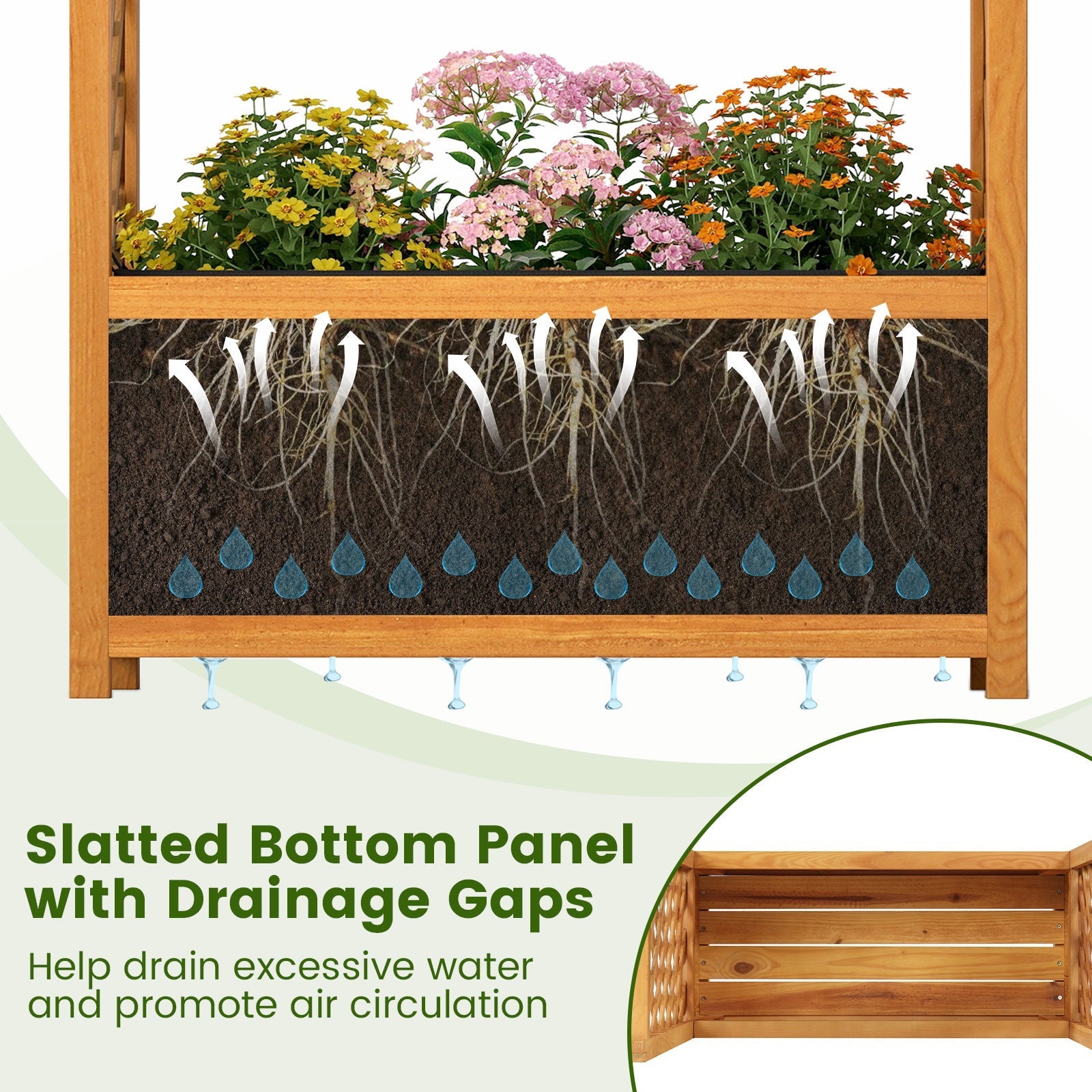 Wooden Raised Garden Bed with Lattice Trellis and Arched Roof-Orange - Cheeky Garden