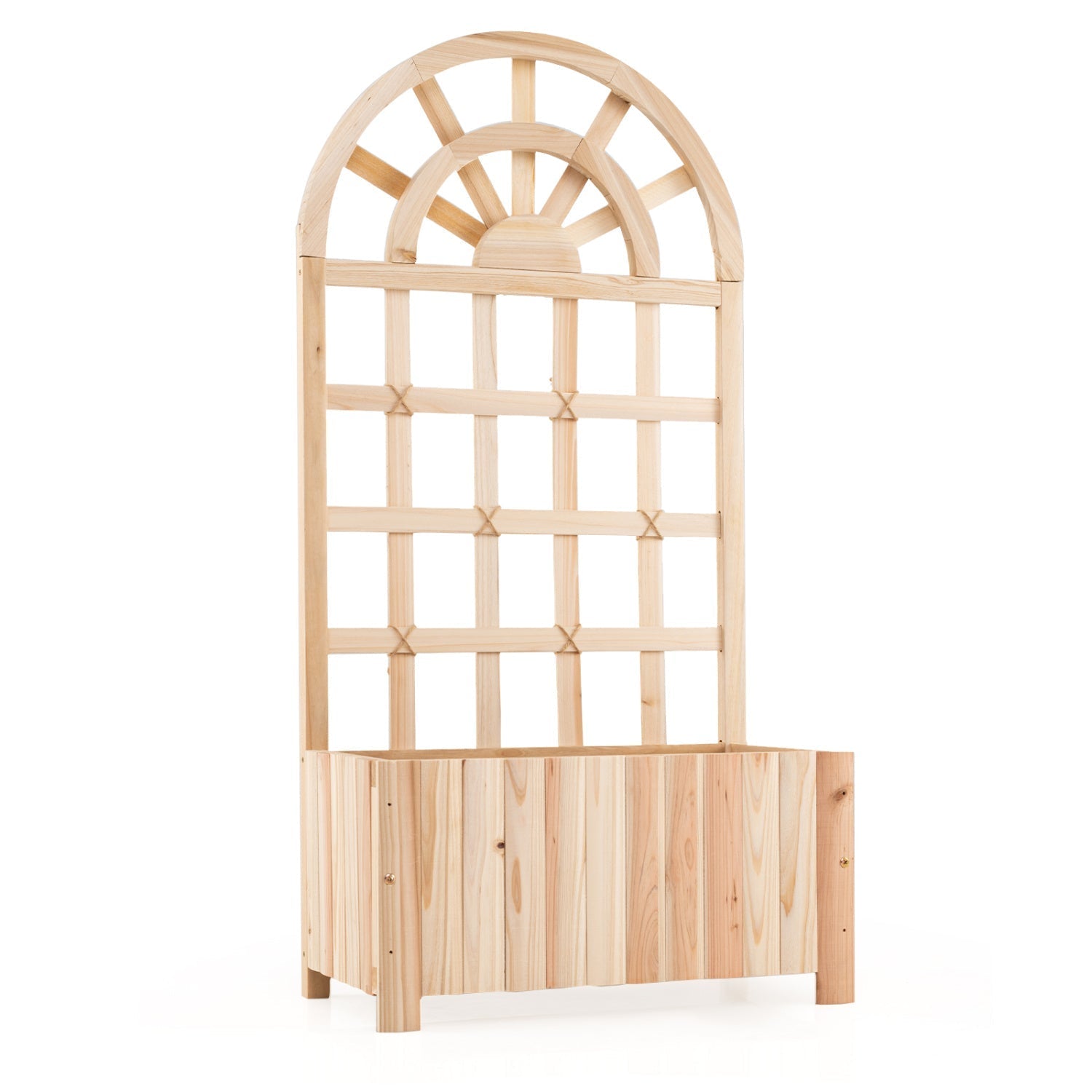 Wooden Raised Garden Bed with Trellis 48 Inch Outdoor Screen - Cheeky Garden