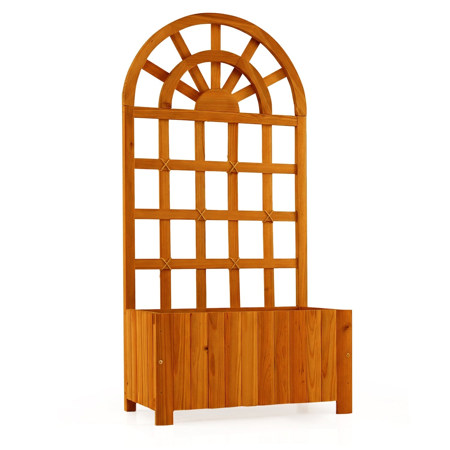 Wooden Raised Garden Bed with Trellis 48 Inch Outdoor Screen - Cheeky Garden