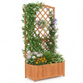 Wooden Raised Garden Bed with Trellis 63 Inch Tall Garden Planter - Cheeky Garden
