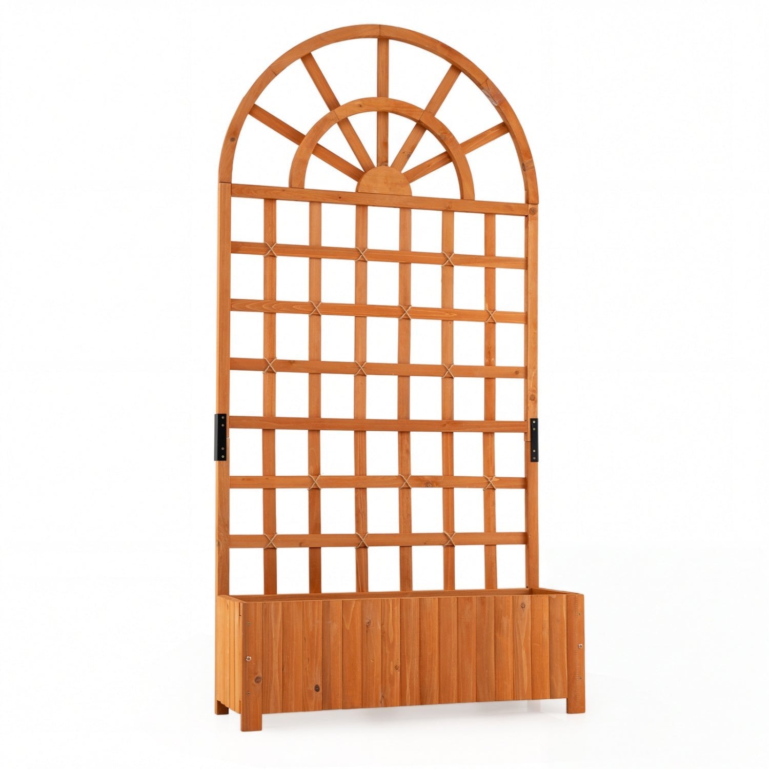 Wooden Raised Garden Bed with Trellis 71" Outdoor Planter Box Privacy Screen - Cheeky Garden