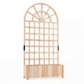 Wooden Raised Garden Bed with Trellis 71" Outdoor Planter Box Privacy Screen - Cheeky Garden