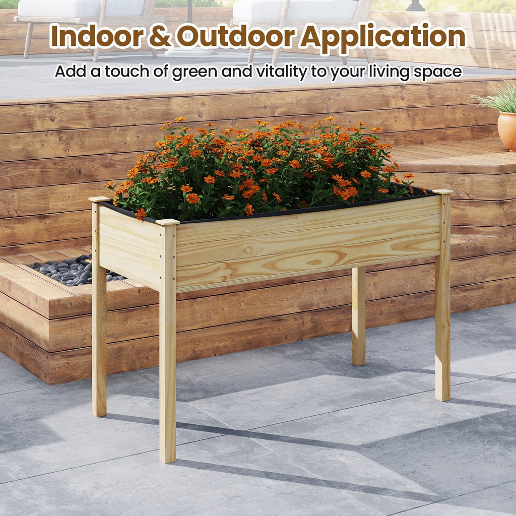 Wooden Raised Vegetable Garden Bed Elevated Grow Vegetable Planter - Cheeky Garden