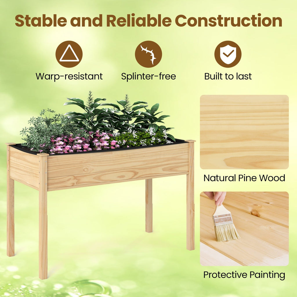 Wooden Raised Vegetable Garden Bed Elevated Grow Vegetable Planter - Cheeky Garden