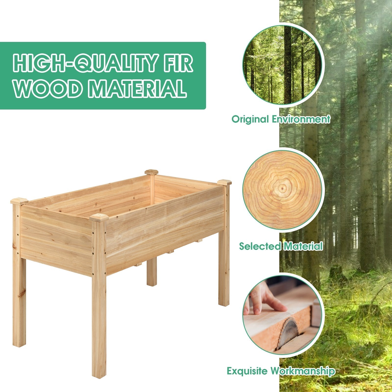 Wooden Raised Vegetable Garden Bed Elevated Grow Vegetable Planter - Cheeky Garden
