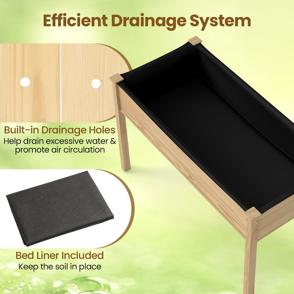 Wooden Raised Vegetable Garden Bed Elevated Grow Vegetable Planter - Cheeky Garden