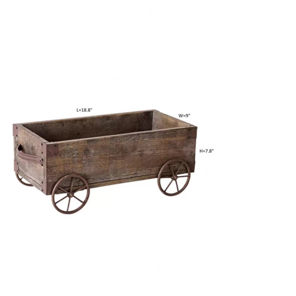 Wooden Wagon Planter Garden Flower Box - Cheeky Garden