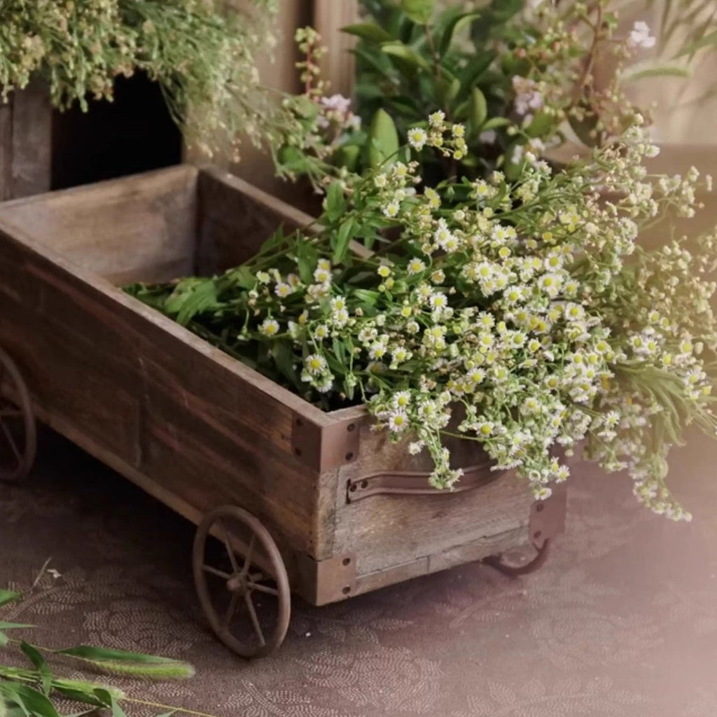 Wooden Wagon Planter Garden Flower Box - Cheeky Garden
