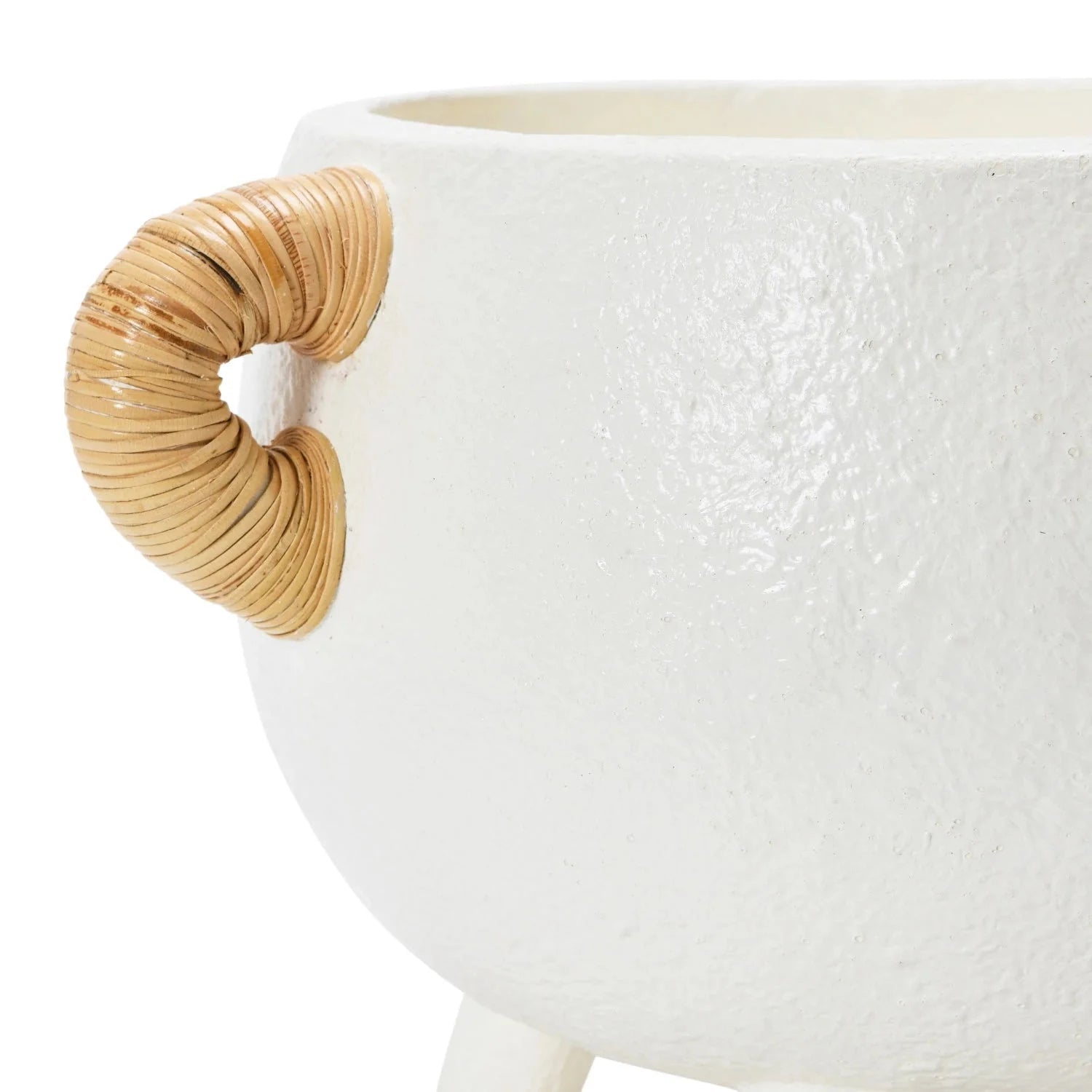 Wren Terracotta Planter with Rattan Handles - Cheeky Garden