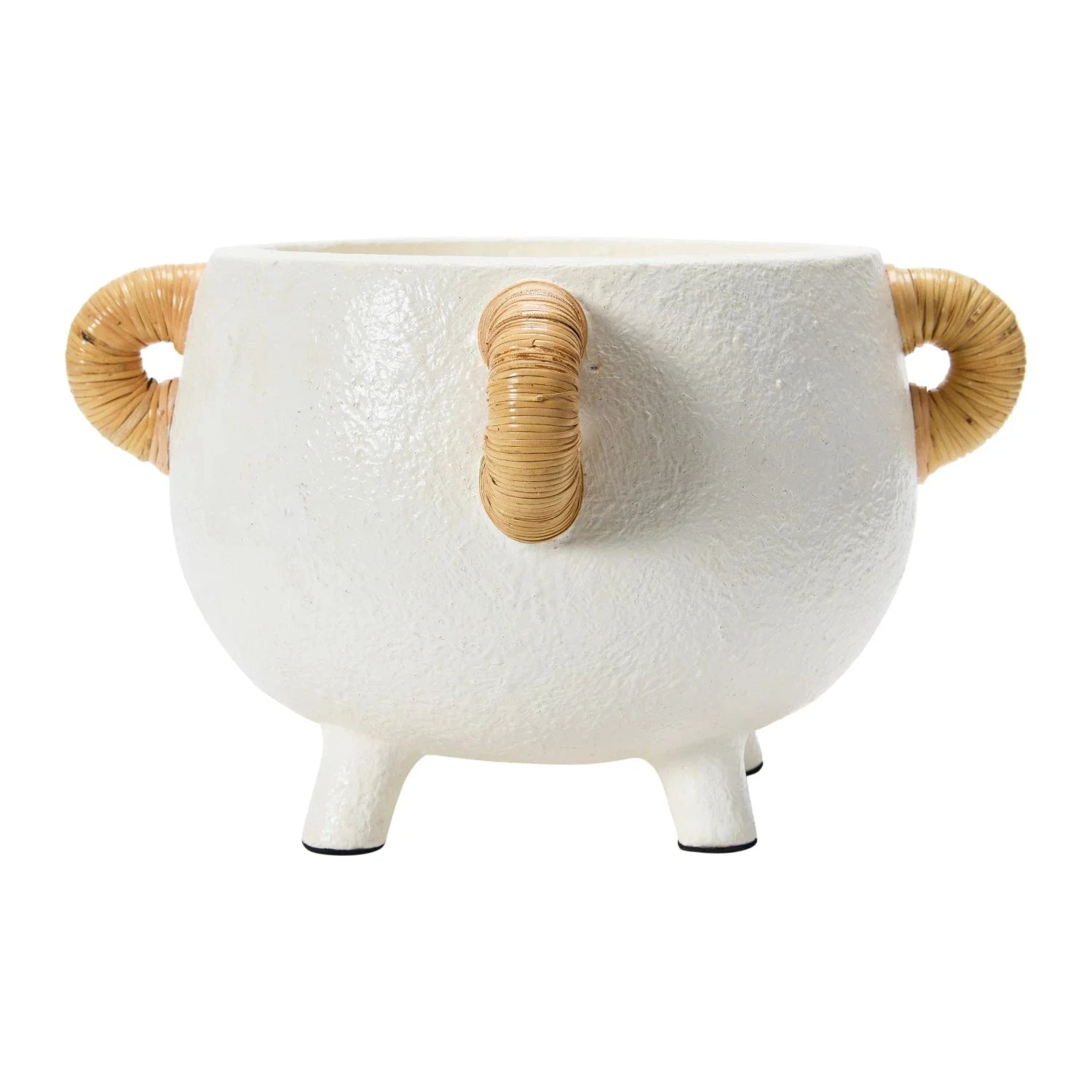 Wren Terracotta Planter with Rattan Handles - Cheeky Garden